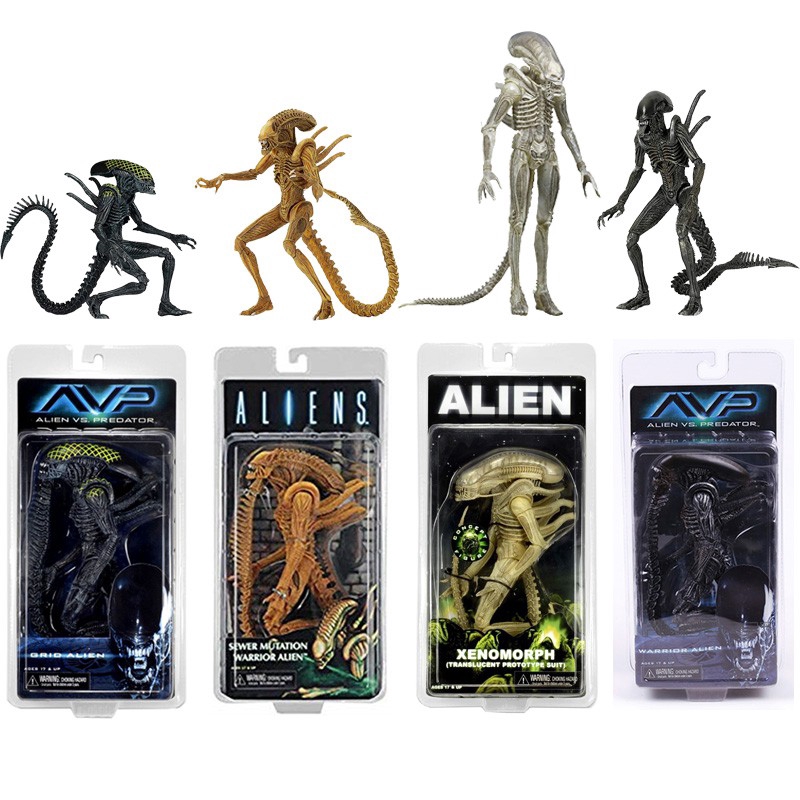 NECA Aliens vs Predator AVP Series Grid Alien Xenomorph Translucent ...