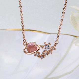 Image of thu nhỏ Fashion Pink Crystal Pendant Necklace Rose Gold Chain Necklaces Women Jewelry #5