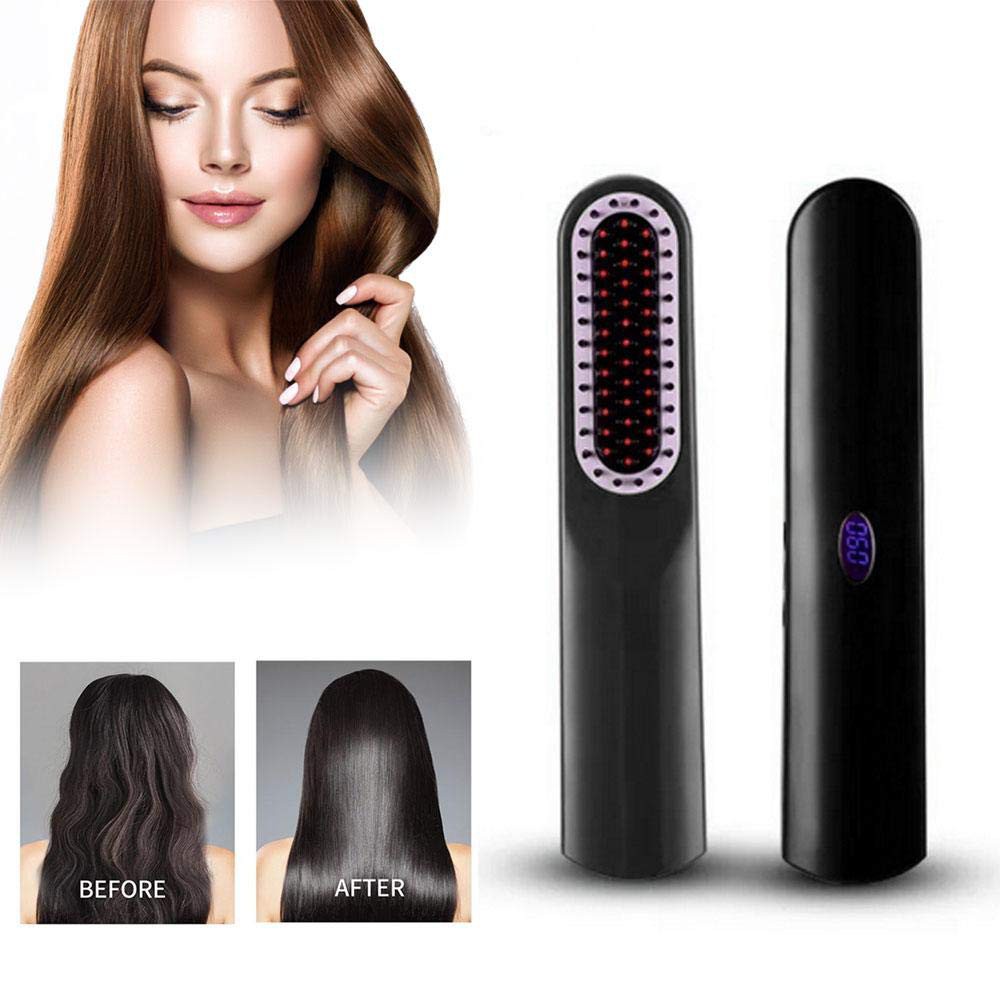 wireless hair straightener brush