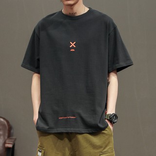 100% cotton embroidery men's half-sleeved tide brand trendy loose clothes BF net red ins clothes short-sleeved T-shirt men100%纯棉刺绣男装半袖潮牌潮流宽松衣服BF网红ins短袖T恤