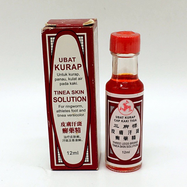 Three Legs Brand Tinea Skin Solution 12ml Ubat Kurap Cap Kaki Tiga Shopee Singapore