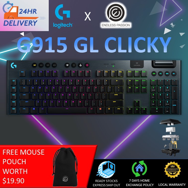 Logitech G915 Lightspeed Wireless RGB Mechanical Gaming Keyboard ...