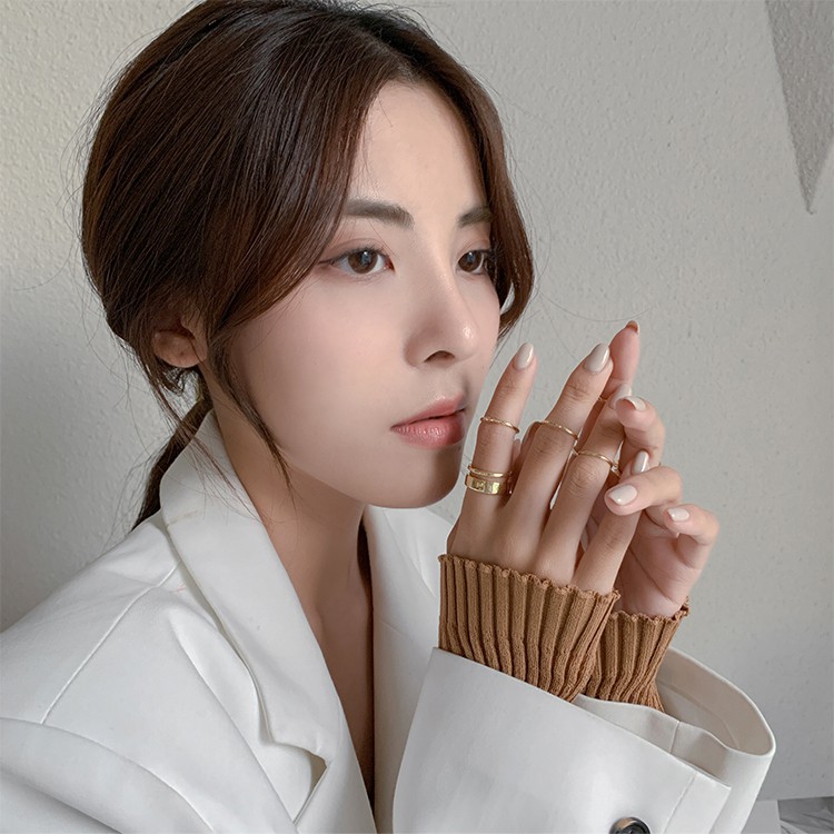 Image of XiaoboACC 2/3/4/5/7Pcs Korean Fashion Geometric Index Finger Rings Ring Set #1