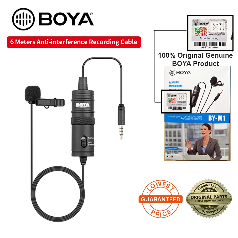 Boya By M1 Omnidirectional Lavalier Microphone Clip Mic For Camera Phone Shopee Singapore