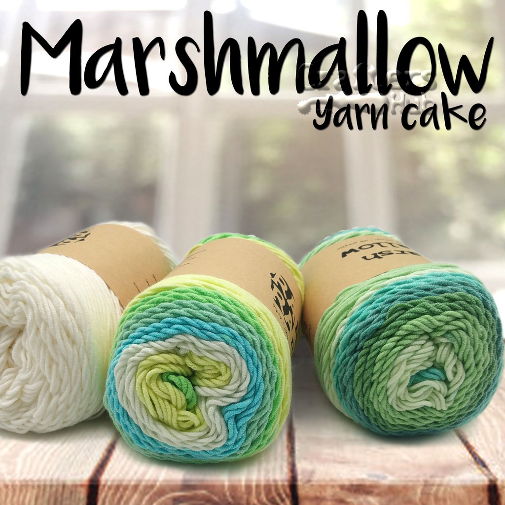 Marshmallow yarn cake 100g (Variegated colour / Multicolour) acrylic