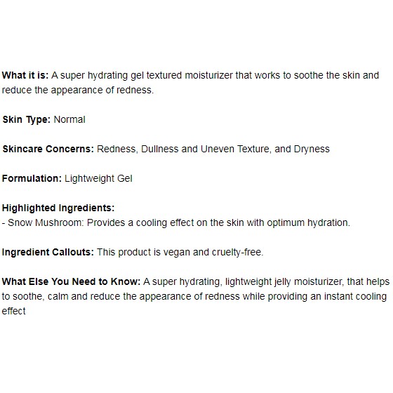 snow mushroom hydrating gel moisturizer