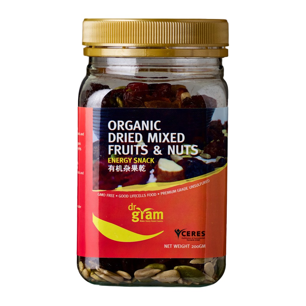 Dr Gram Organic Mixed Dried Fruits And Nuts 200g Shopee Singapore