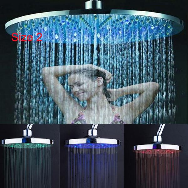 Bathroom Led Light 7colors Changing cm 8 Round Rain Shower Bath Head Shopee Singapore