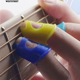 WS 4Pcs Silicone Left Hand Fingertip Protector Finger Guards for Ukulele Guitar