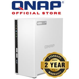 QNAP TS-233 2-Bay NAS with 4-core 2.0GHz 64-bit ARM CPU and 2GB Memory. 2-year SG warranty