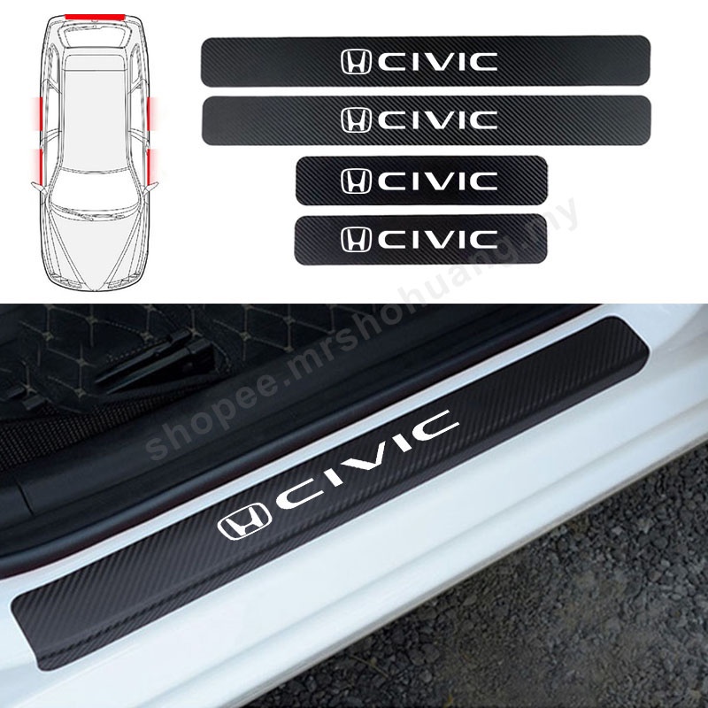 Car Door Edge Protector For Honda Civic CRV Freed Jazz Brio City Accord Fit HRV RS150 C70 Beat Vario Carbon Fiber Threshold Bumper Decal Vinyl Sticker Car Accessories Interior