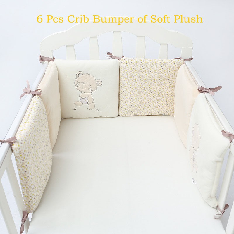 Protector Crib Set Safety Cot Rail Bumper Cotton Baby 4pcs Bedding