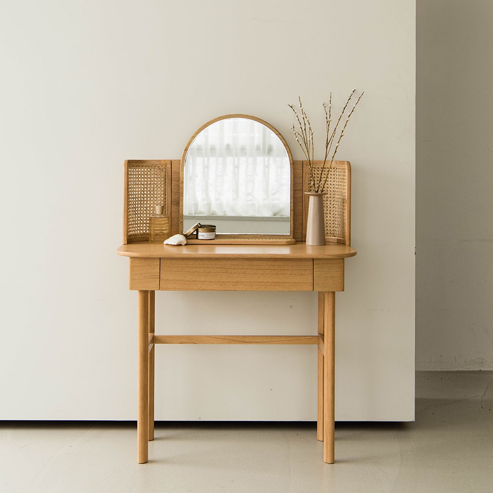 May Rattan Bohemian Dressing Table with Mirror Shopee Singapore
