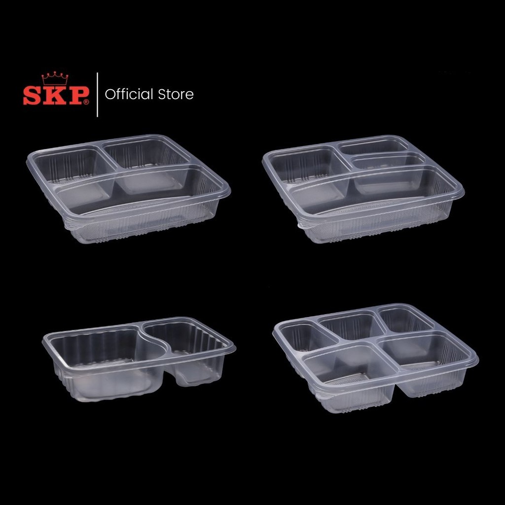 SKP Disposable Compartment Square Plastic Container/Food Packaging With