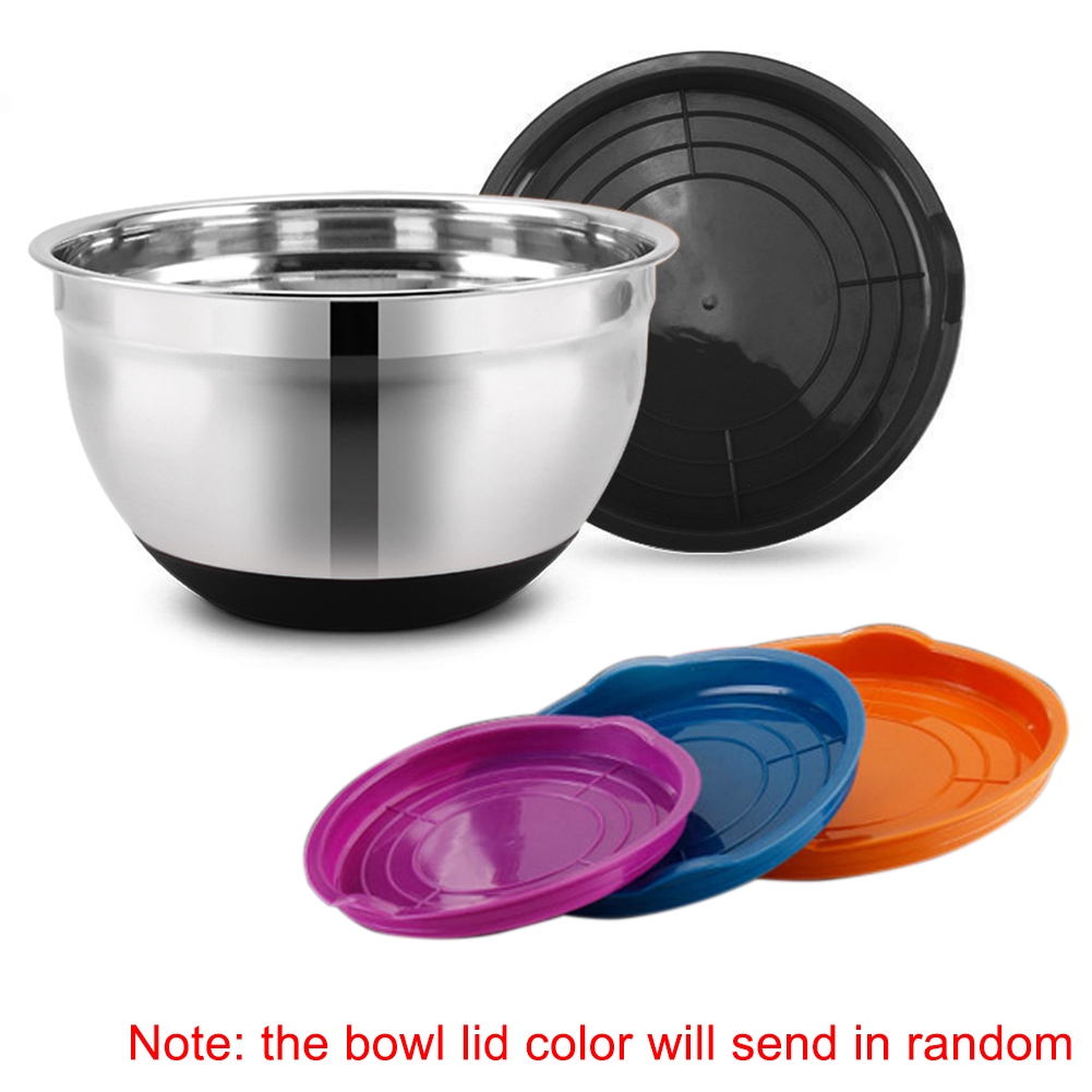 NonSlip Stainless Steel Silicone Bottom Mixing Bowl Food Container