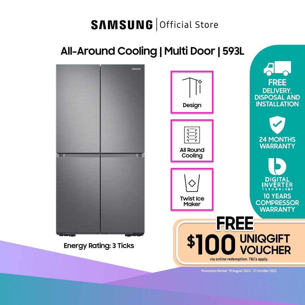 SAMSUNG RF59A70T3S9/SS, Multidoor Refrigerator, 593L, 3 Ticks Shopee