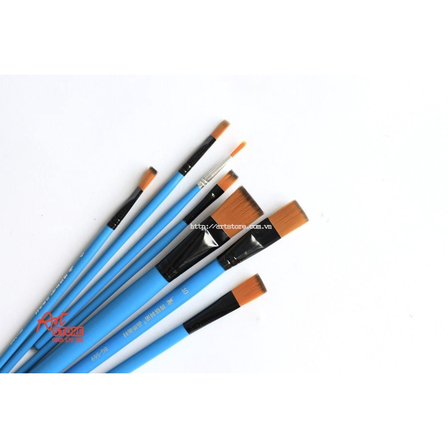 Acrylic Brush Set Basic Flat Head 7pcs Artstore Cartoon Tools