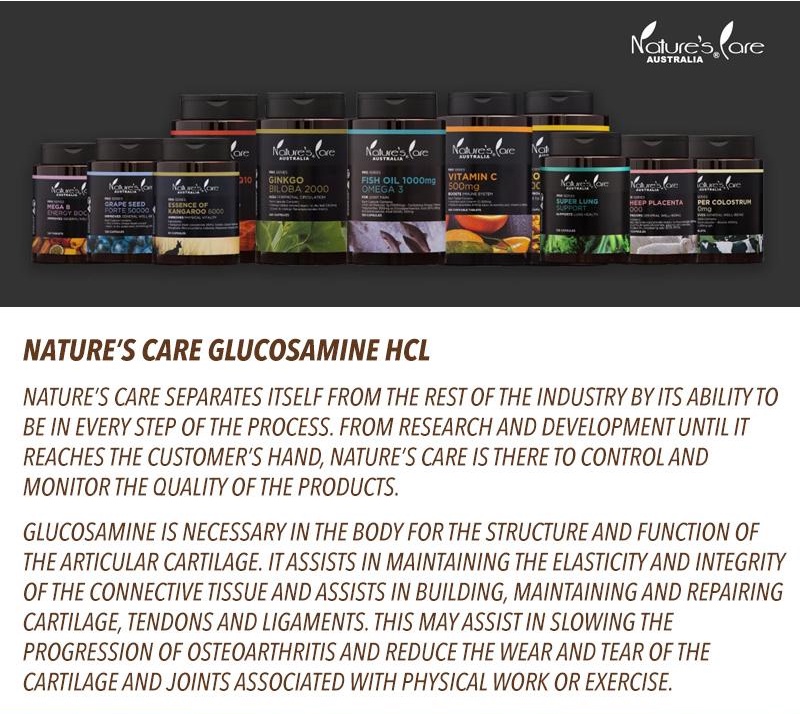Nature's Care Pro Glucosamine HCL 1000mg 180 Capsules for Maintaining