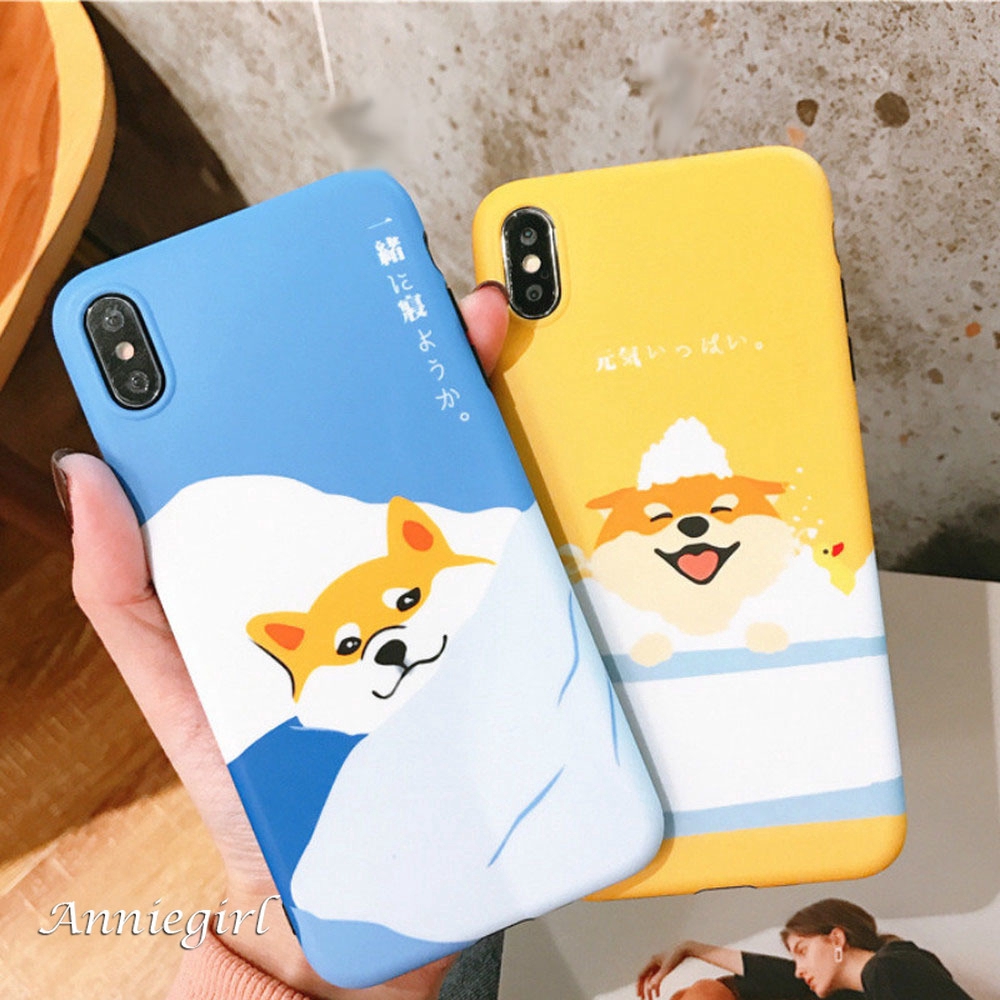 Couples Cute Shiba Inu Kawaii Dog Soft Phone Case For Iphone Xs Max Xr X 8 7 6 P