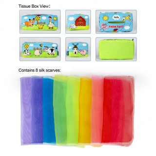 Sensory Pull Along Toddler Infant Baby Tissue Box - Juggling Rainbow Dance Scarves for Kids STEM Montessori Educational Manipulative Preschool Learning Toys 0-12 Month 1-2 Year Old #3