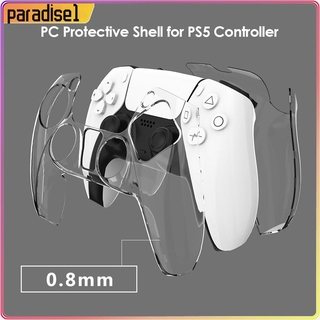 （ಥparadise1）Transparent Clear PC Cover Case Protector Skin for PS5 DualSense Controller