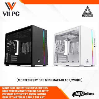 Montech Sky One Mini/3x High Airflow Fans Pre-Installed /Tempered Glass Micro/ITX ARGB Gaming Mid Tower Computer Case