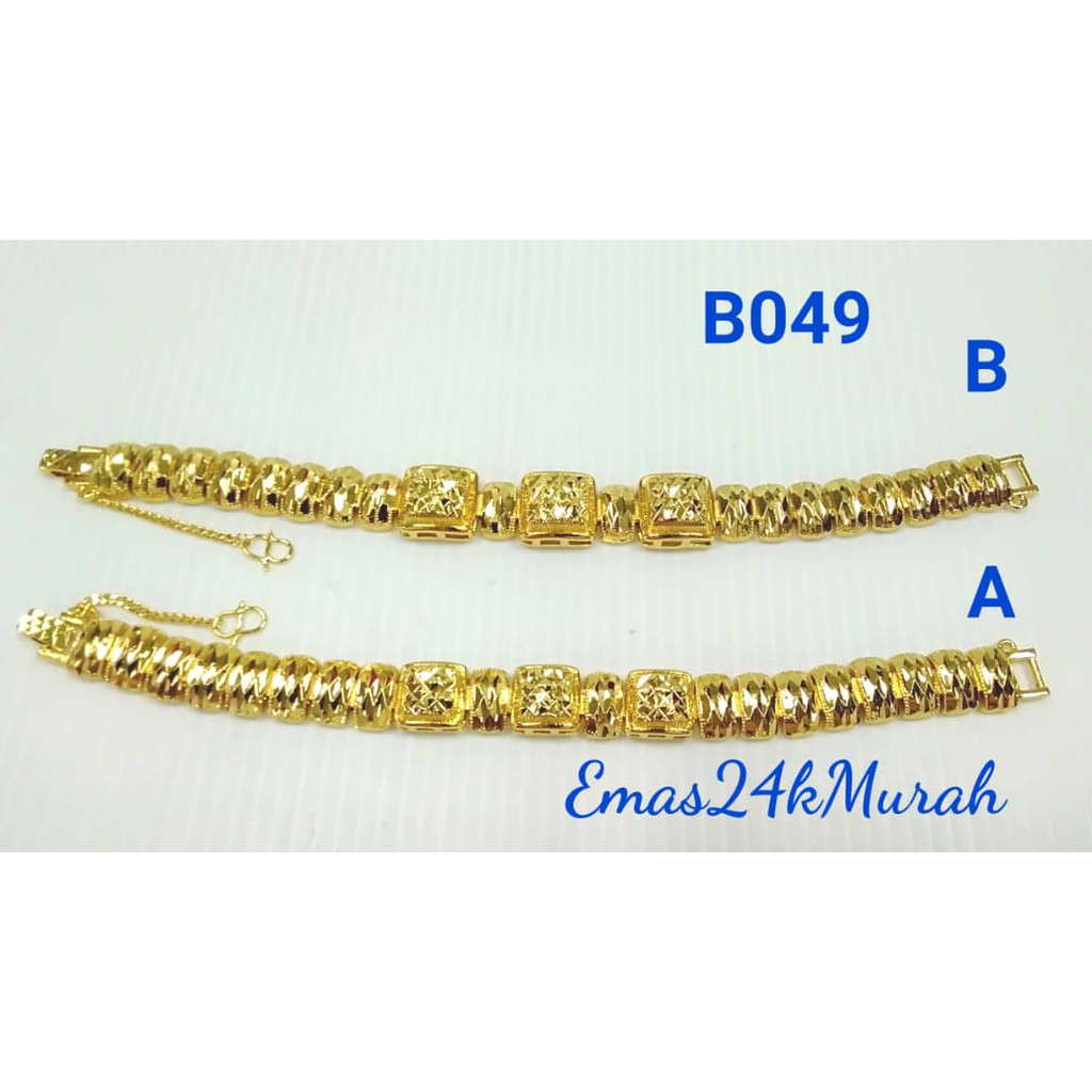 Gelang Biskut Tawar Pulut Dakap Emas Korea 24k Murah B049 Singapore