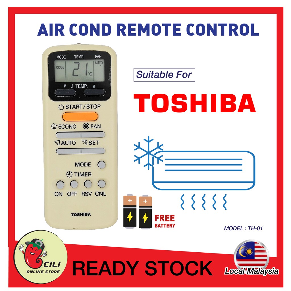 Toshiba TH01 Air Cond Aircond Air Conditioner Remote Control Shopee