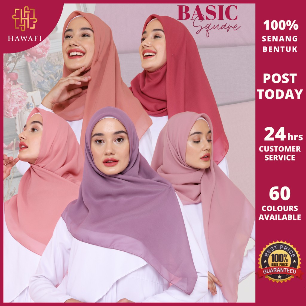 Shop Malaysia Tudung Bawal Bidang 45 Bawal Chiffon Voile Double Hicon Part 3 Shopee Singapore