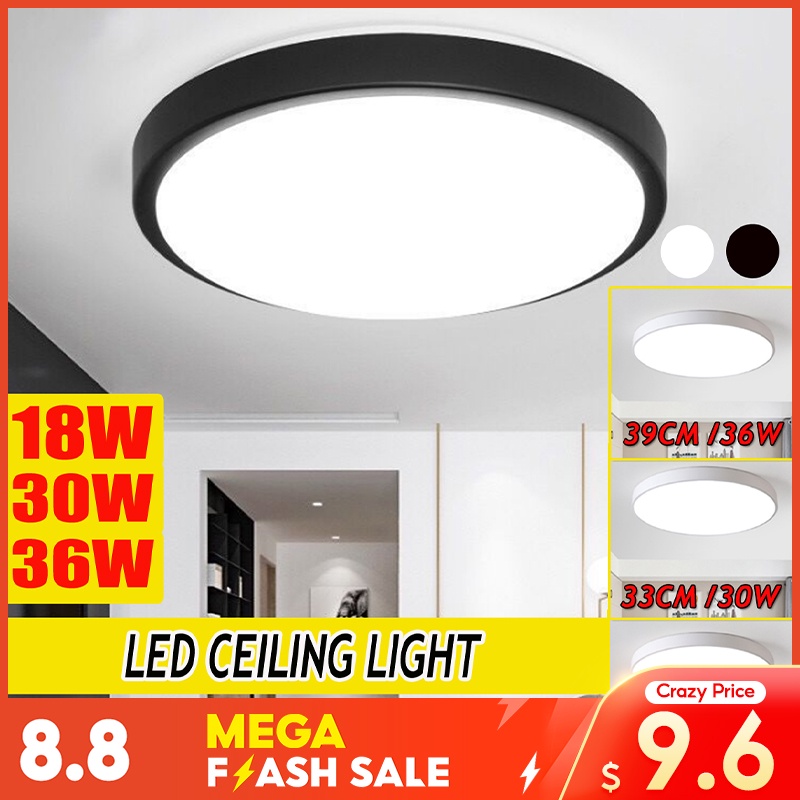 Becornce 18w 30w 36w Led Ceiling Light Ultra Thin Flush Mount Kitchen Round Home Fixture Ee Singapore - Osram Led Ceiling Lights Singapore