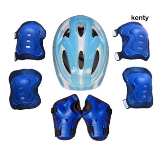 QX_ Kids Children Roller Skates Bike Safety Helmet Knee Elbow Wrist Guard Pad Set #6