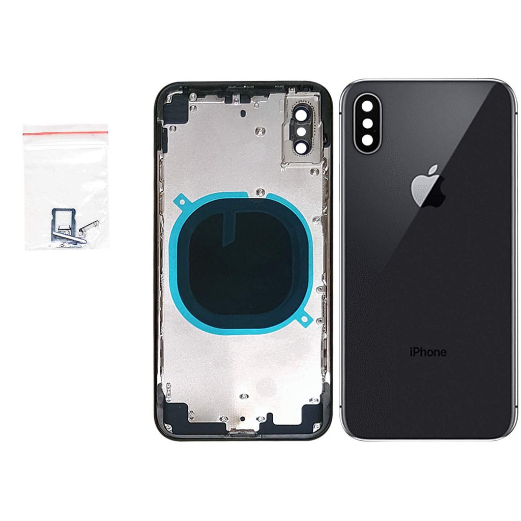Original Quality Full Back Battery Cover For Iphone X Rear Housing Replacement Black White Sim Card Tray Shopee Singapore