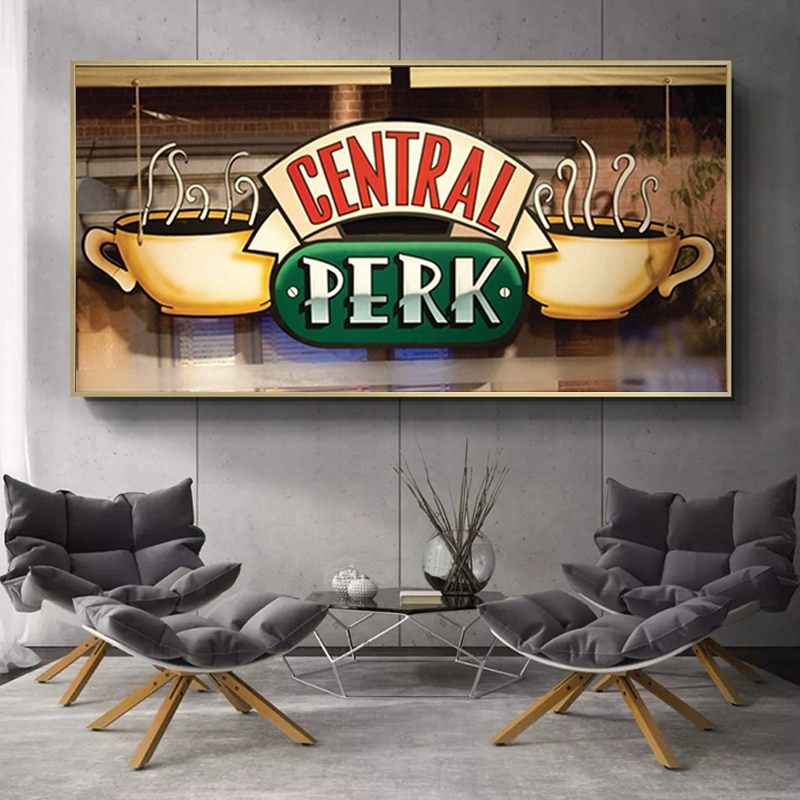 Central Perk Cafe Canvas Painting Friends Tv Show Posters And Prints Scandinavian Wall Art