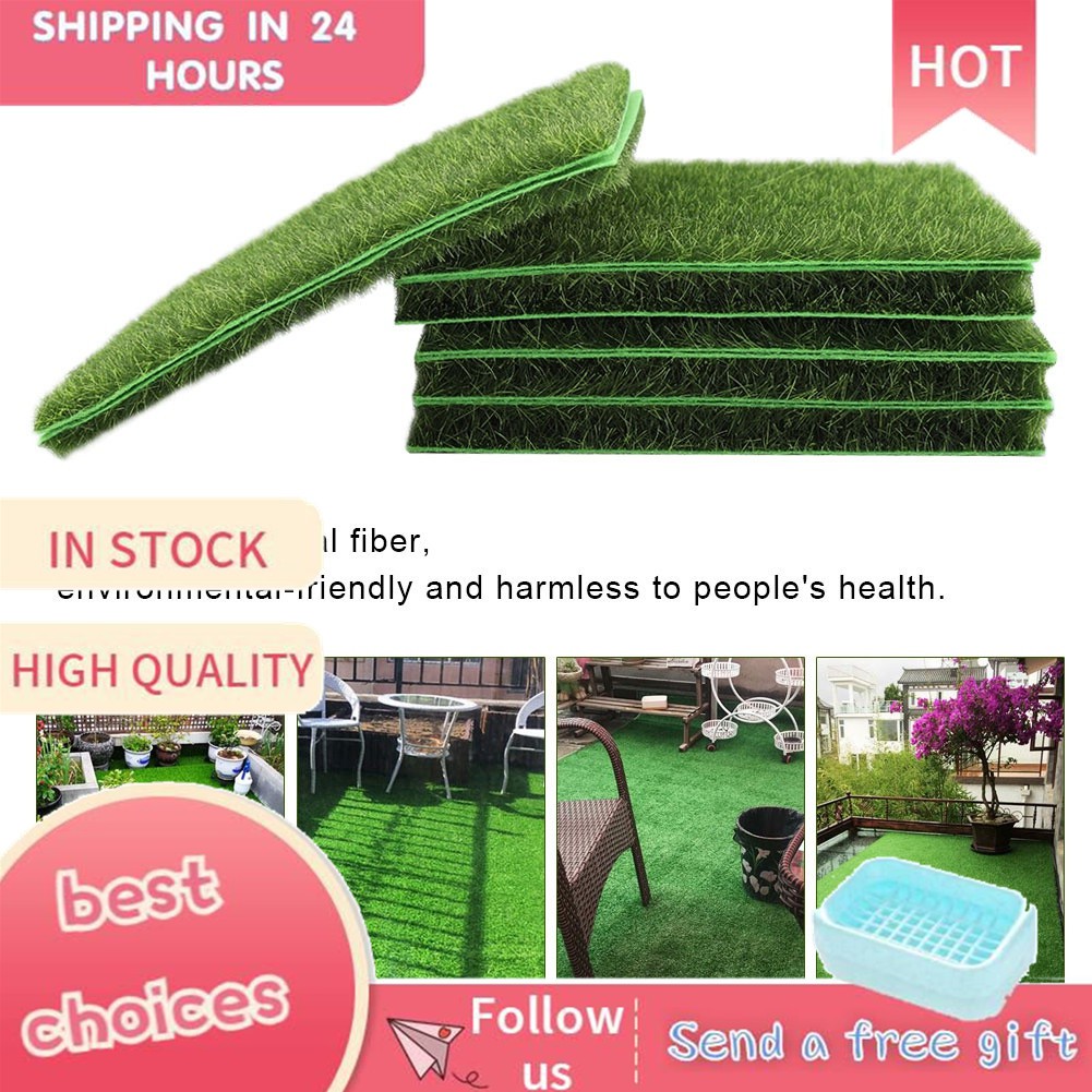 10 Pcs Synthetic Landscape Fake Grass Mat Artificial Pet Turf Lawn