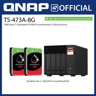 QNAP TS-473A-8G 4-Bay NAS bundle with Seagate Ironwolf HDD - Bundle Promo w Free Configuration and Services