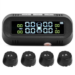 Tyre Pressure Sensor With 4 External Sensors Temperature Warning Fuel Save Tire Pressure Monitoring System Solar LED Wir