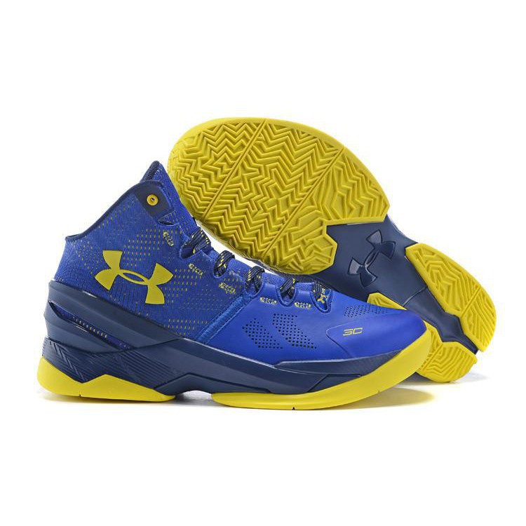 blue and yellow stephen curry shoes