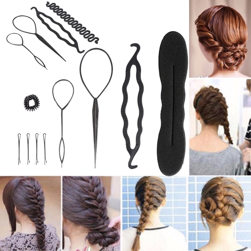 4 9pcs New Fashion Hair Bun Maker Braiding Styling Disk Twist