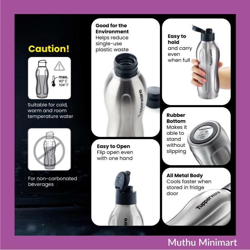 AUTHENTIC TUPPERWARE BRAND'S Stainless Steel Eco Bottle (1) 880ml