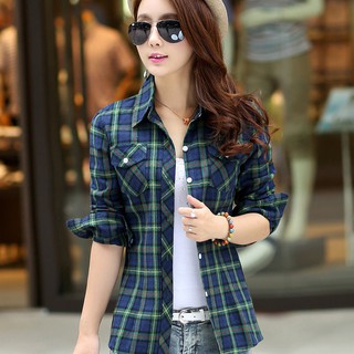 Tosi Baju Wanita Kemeja Kotak Kotak Kapas Mantel Baru Wanita Pelajar Musim Luruh Dan Musim Sejuk Baju Kemeja Longgar Korea Atasan Kemeja Shopee Singapore