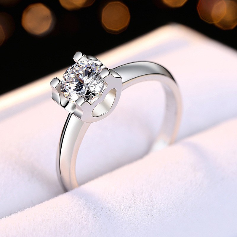 6mm Cushion Cut H I Color Created Moissanite Engagement Ring Women Girls Rings Shopee Singapore