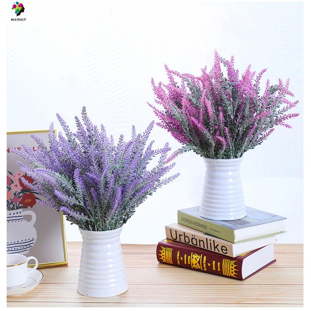 Mioshop 4pcs 5 Branches Lifelike Flowers Wedding Ornament Faux Plants Artificial Flocking Lavender Gift Floral Arrangement Home Decoration Party Supplies Bridal Bouquet Multicolor Shopee Singapore