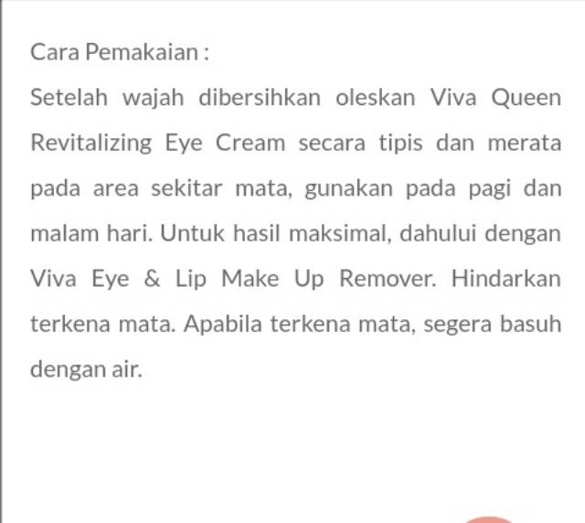 viva firming eye cream