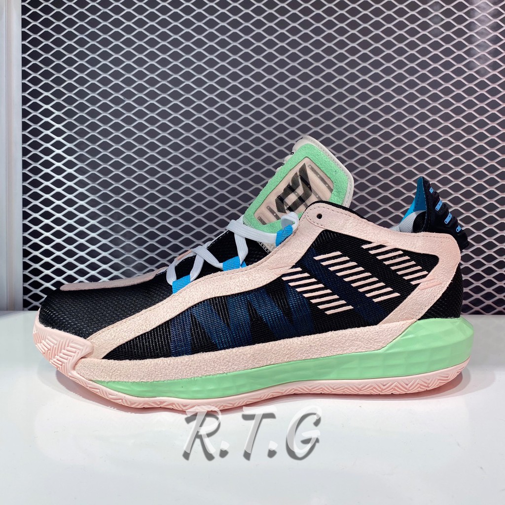 pink and green basketball shoes