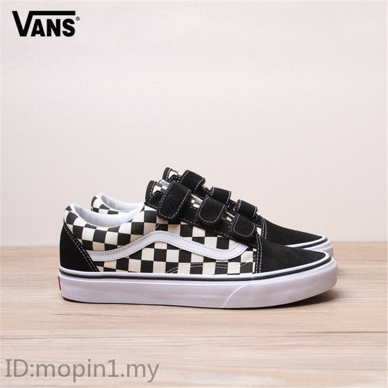 authentic vans black white