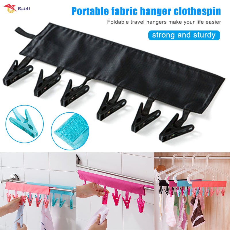 Foldable Cloth Travel Hanger Portable Socks Underwear Clip Windproof Clothespin Drying Clip Shopee Singapore