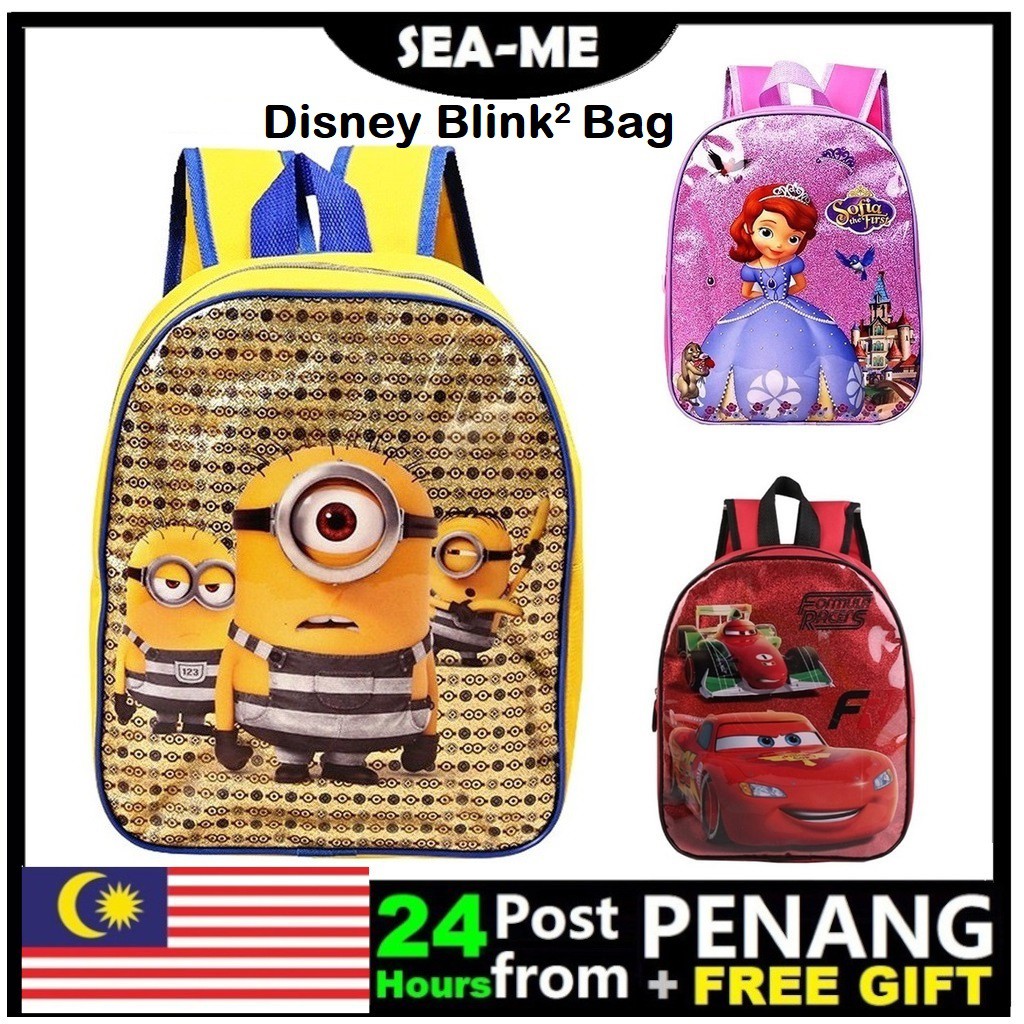 Sea Me Pos Dari Penang Minions Cars Sofia Blink Blink Kindergarten School Bag Backpack Shopee Singapore