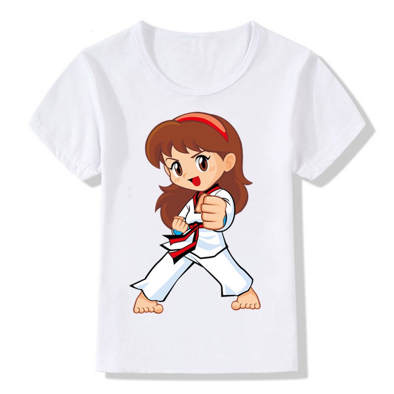 2022 New Children Cartoon Taekwondo Print Tshirt Kids Girls Boy Tops Child  Sports Lover T Shirt 3-13Y | Shopee Singapore