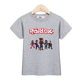 Boys Roblox Top Pritn Shirt Summer Cotton Tops Kid Clothes - 