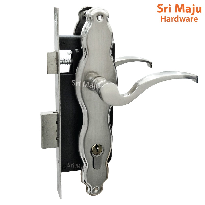 MAJU 8518 Hulu SS Grille  Door Lock Handle Set Entrance 